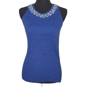 Lauren Michelle Silver Jewel Embellished Sweater Vest
